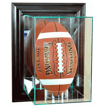 Wall Mounted Glass Upright Football Display Case - Click to enlarge