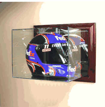 Wall Mounted Racing Helmet Glass Display Case - Click to enlarge