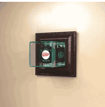 Wall Mounted Single Puck Glass Display Case - Click to enlarge