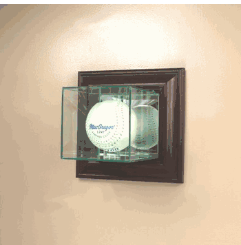 Wall Mounted Softball Glass Display Case - Click to enlarge