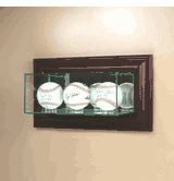Wall Mounted Triple Baseball Glass Display Case