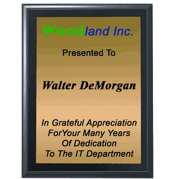 Wall Plaque - Black Finish - 9" x 12" - Click to enlarge