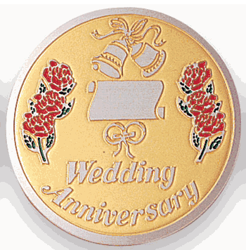 Wedding Anniversary Medal Insert (Etched) - Click to enlarge