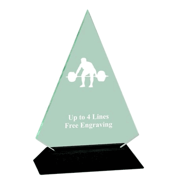 Weightlifting Acrylic Triangle Award With Black Base - Click to enlarge