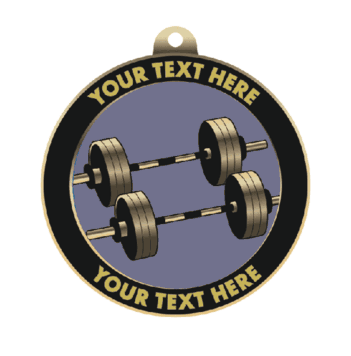 Weightlifting Excellence Insert Medal with Personalized Rim - Click to enlarge