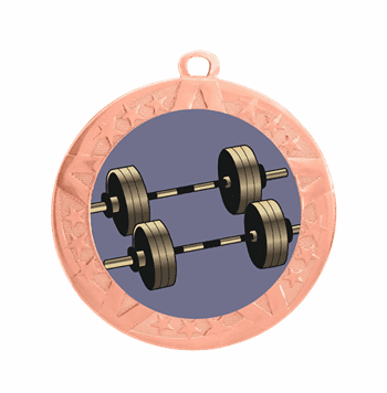 Weightlifting Excellence Medal with Bronze Frame - Click to enlarge