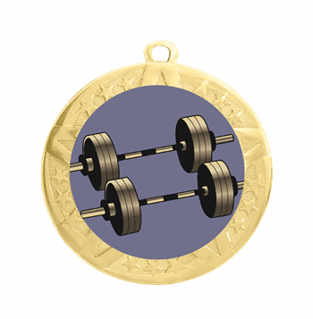 Weightlifting Excellence Medal with Gold Frame - Click to enlarge
