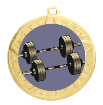 Weightlifting Excellence Medal with Gold Frame - Click to enlarge
