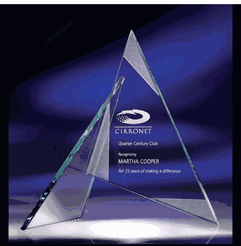 Zephyr Jade Glass Triangle Award (3 Sizes) - Click to enlarge