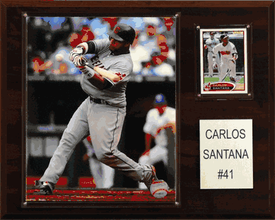 12"x15" Carlos Santana Cleveland Indians Player Plaque