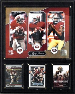 12"x15" Montana-Young-Kaepernick San Francisco 49ers Legacy Collection Plaque