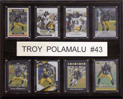 12"x15" Troy Polamalu Pittsburgh Steelers 8 Card Plaque