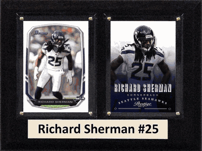 6"X8" Richard Sherman Seattle Seahawks Two Card Plaque
