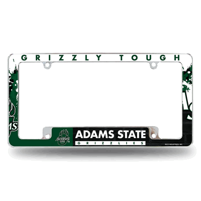 Adams State Grizzlies Primary Chrome Automotive License Plate Frame