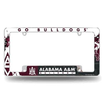 Alabama A&M Bulldogs 12" x 6" Chrome Automotive License Plate Frame