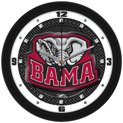 Alabama Crimson Tide Carbon Fiber Textured Wall Clock