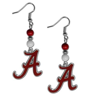 Alabama Crimson Tide Fan Bead Dangle Earrings
