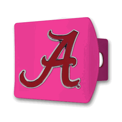 Alabama Pink Metal Hitch Cover with 3D Color Emblem