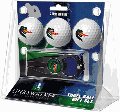 Alabama UAB Blazers 3 Golf Ball And Black Hat Trick Divot Tool Gift Pack