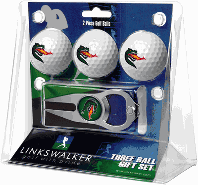 Alabama UAB Blazers 3 Golf Ball And Silver Hat Trick Divot Tool Gift Pack