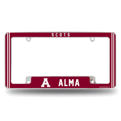 Alma�Scots 12" x 6" Chrome Automotive License Plate Frame