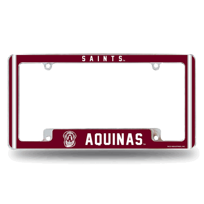 Aquinas (MI)�Saints 12" x 6" Chrome Automotive License Plate Frame