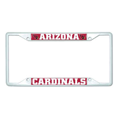 Arizona Cardinals White Metal License Plate Frame