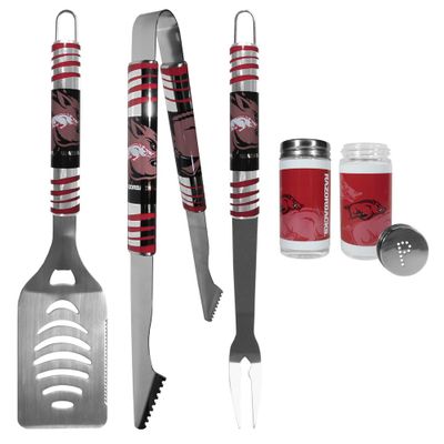 Arkansas Razorbacks 3 Piece Tailgate BBQ Set with Salt and Pepper Shakers
