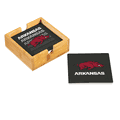 Arkansas Razorbacks 4 Piece Coaster Set with Wood Caddy