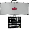 Arkansas Razorbacks 8 pc Stainless Steel BBQ Set w/Metal Case Arkansas Razorbacks 8 pc Stainless Steel BBQ Set w/Metal Case