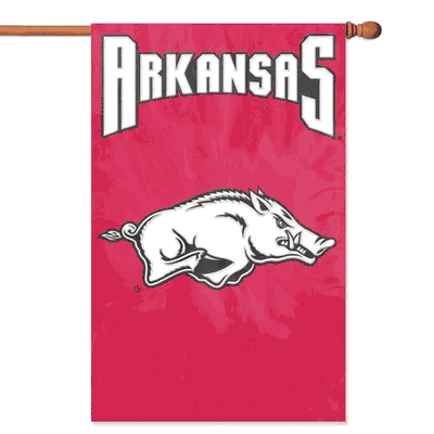 Arkansas Razorbacks Applique Banner Flag
