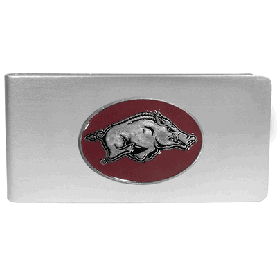 Arkansas Razorbacks Brushed Metal Money Clip