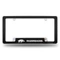 Arkansas Razorbacks Carbon Fiber Chrome Auto License Plate Frame Arkansas Razorbacks Carbon Fiber Chrome Auto License Plate Frame