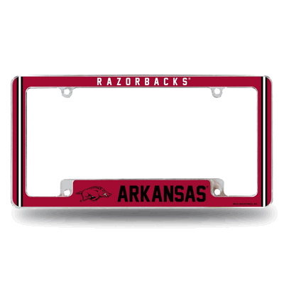 Arkansas Razorbacks Classic 12"x 6" Chrome Auto License Plate Frame