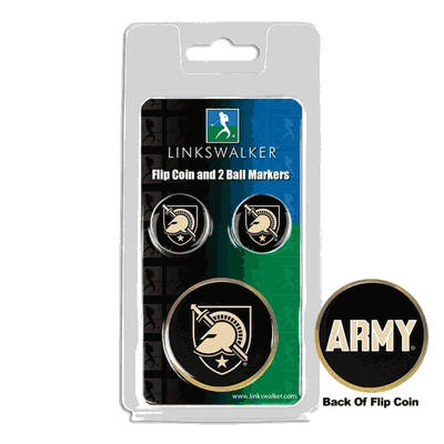 Army Black Knights Flip Decision Coin and 2 Golf Ball Marker Pack