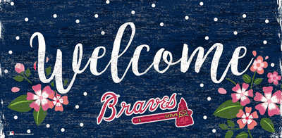 Atlanta Braves Welcome Floral Sign - 6x12