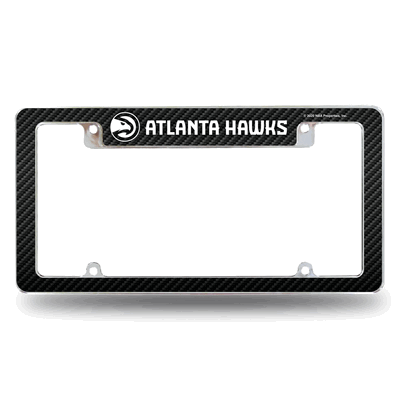 Atlanta Hawks Black 12" x 6" Chrome Automotive License Plate Frame