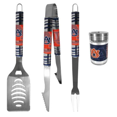 Auburn Tigers 3 Piece BBQ Set with Seasoning Shaker