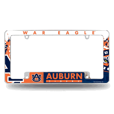 Auburn Tigers Primary 12"x 6" Chrome Automotive License Plate Frame