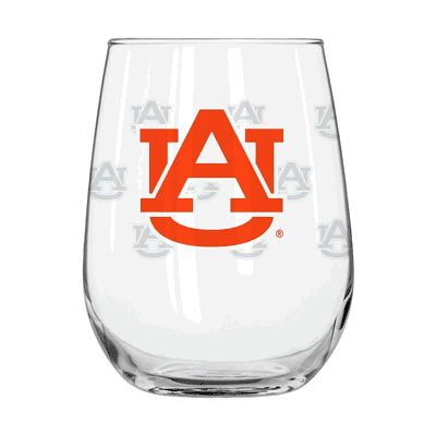 Auburn University 16oz Satin Etch Curved Beverage Glass