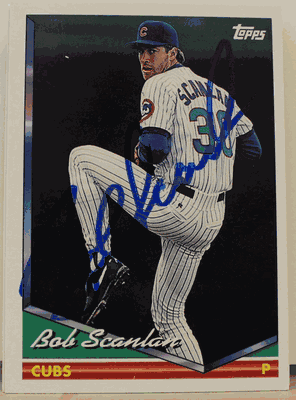 Autographed Bob Scanlan Card - Chicago Cubs
