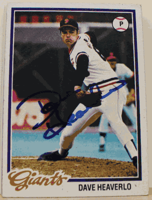 Autographed Dave Heaverlo Card - San Francisco Giants