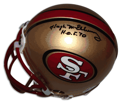 Autographed Hugh McElhenney Mini Helmet - San Francisco 49ers