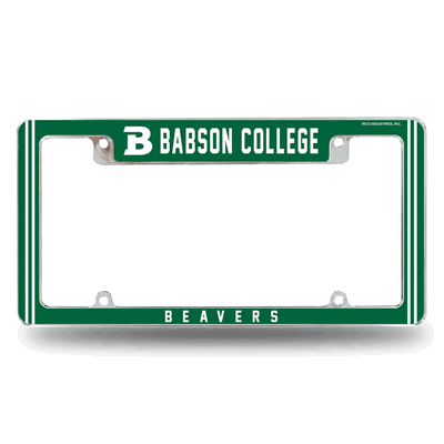 Babson�Beavers12"x 6" Chrome Automotive License Plate Frame