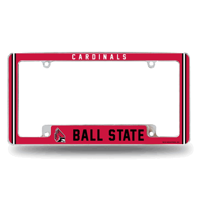 Ball State Cardinals Classic 12"x 6" Chrome Auto License Plate Frame