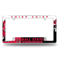 Ball State Cardinals Primary 12"x 6" Chrome Auto License Plate Frame