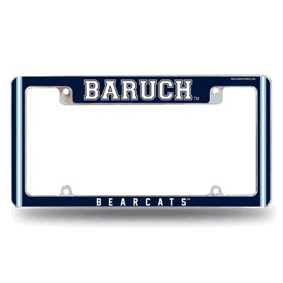 Baruch�Bearcats12"x 6" Chrome Automotive License Plate Frame