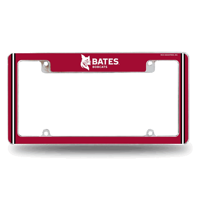 Bates�Bobcats12"x 6" Chrome Automotive License Plate Frame