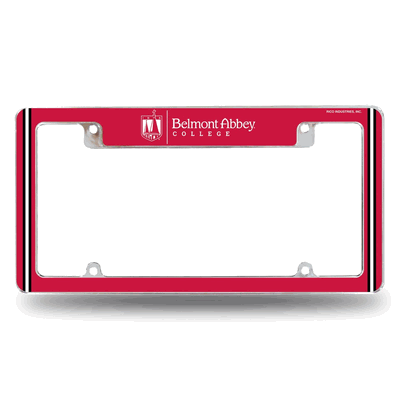 Belmont Abbey�Crusaders 12"x 6" Chrome Automotive License Plate Frame