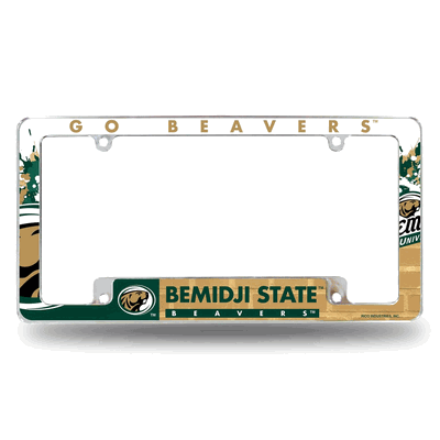 Bemidji State Beavers Primary 12"x 6" Chrome Auto License Plate Frame